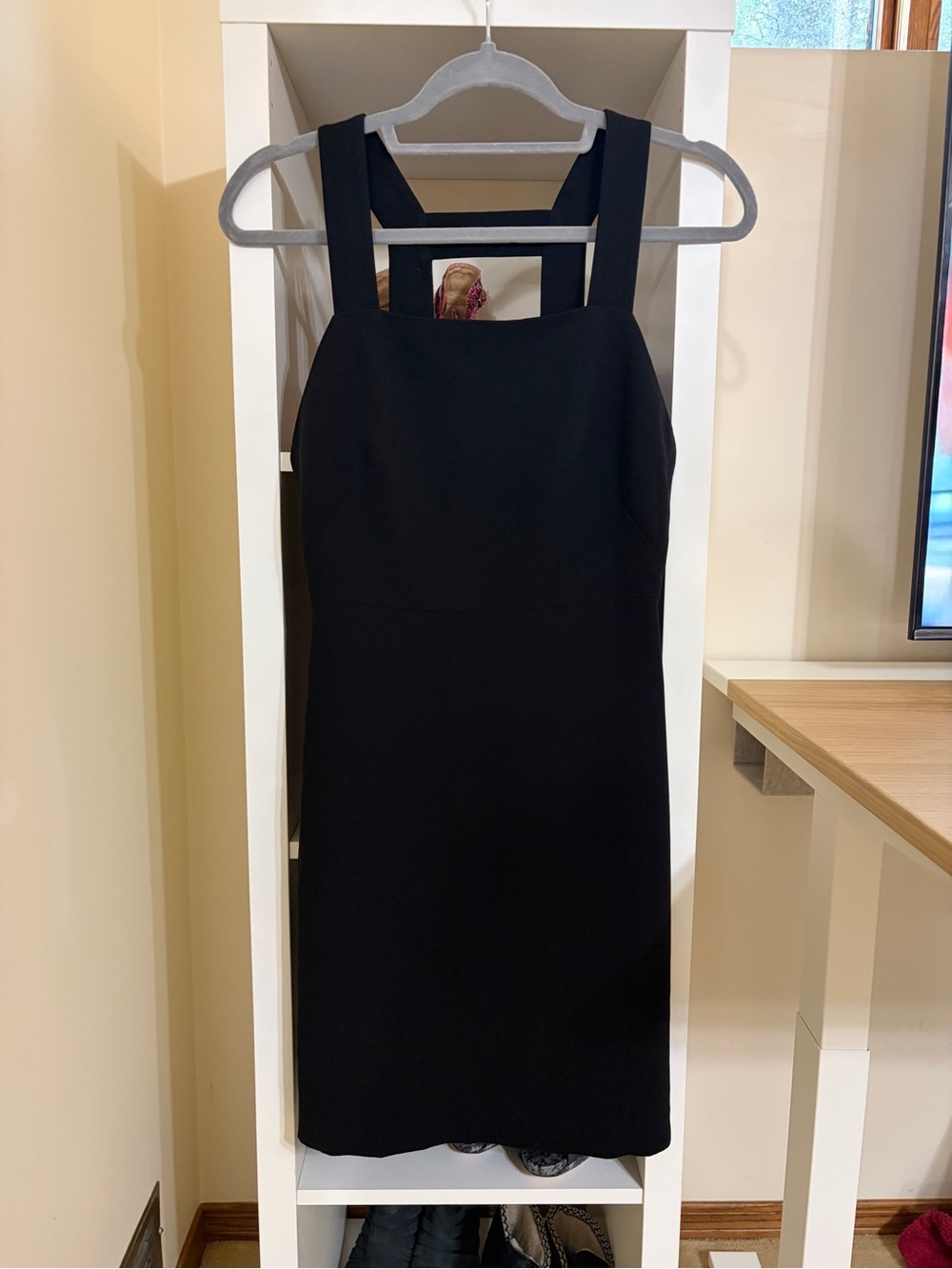 Club Monaco Black Square-Neck Midi Dress